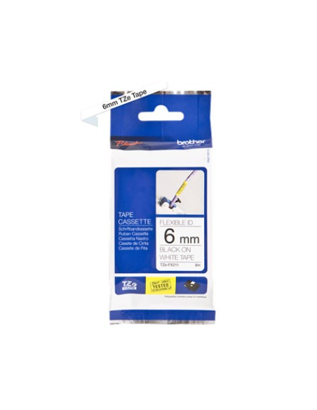 Fita Laminada Flexivel 06mmx8mts Branco/Preto