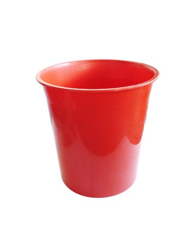 Cesto Papeis Plastico 15 Litros Vermelho Opaco