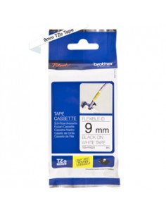 Fita Laminada Flexivel 09mmx8mts Branco/Preto