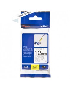 Fita Laminada Flexivel 12mmx8mts Branco/Preto