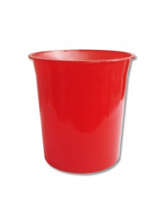 Cesto Papeis Plastico 18 Litros Vermelho Transparente