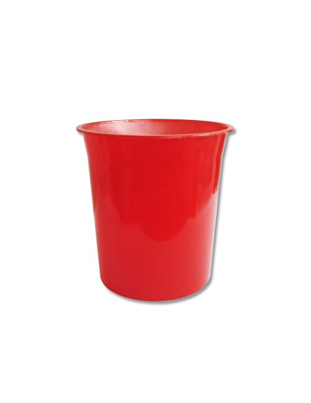 Cesto Papeis Plastico 18 Litros Vermelho Transparente