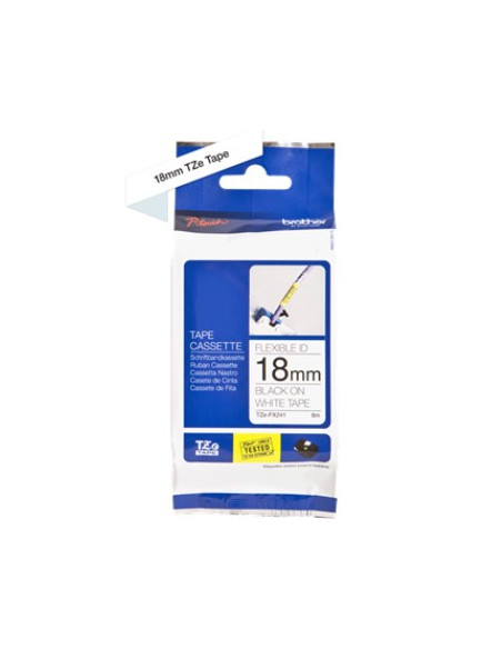 Fita Laminada Flexivel 18mmx8mts Branco/Preto