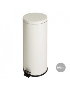 Papeleira Metal Aco Revestido c/ Pedal 30 Litros Branco