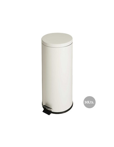 Papeleira Metal Aco Revestido c/ Pedal 30 Litros Branco