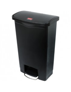 Contentor em resina Slim Jim Step-On c/Pedal 50 Litros Preto