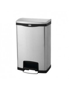 Contentor Metal Slim Jim Step-On c/Pedal 50L 2 Cubas Preto