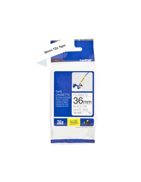 Fita Laminada Flexivel 36mmx8mts Branco/Preto