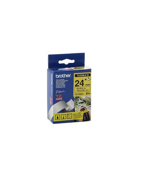 Fita Laminada Flexivel 24mmx8mts Amarelo/Preto