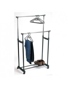 Expositor de cabides com rodas duplo 80x42x160