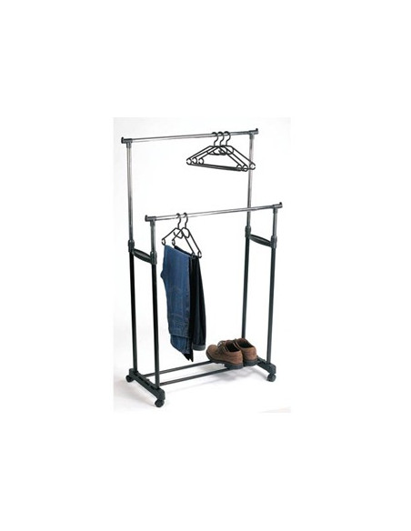 Expositor de cabides com rodas duplo 80x42x160