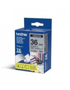 Fita Laminada 36mmx8mts PrateadoMate/Preto (Metalica)