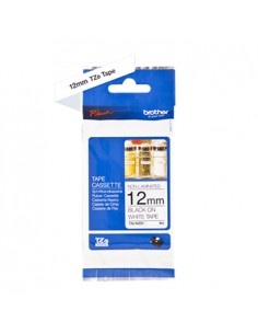 Fita Não Laminada 12mmx8mts Branco/Preto