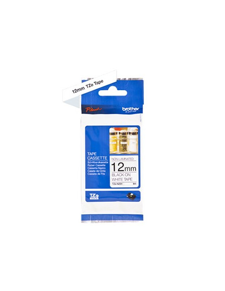 Fita Não Laminada 12mmx8mts Branco/Preto