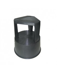 Tamborete/Escadote Plástico 2 Niveis 45cm Altura Preto