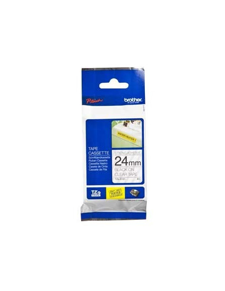 Fita Laminada SuperAdesiva 24mmx8mts Transparente/Preto