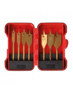 Jogo de brocas planas p/madeira - revestimento em titanio 7p