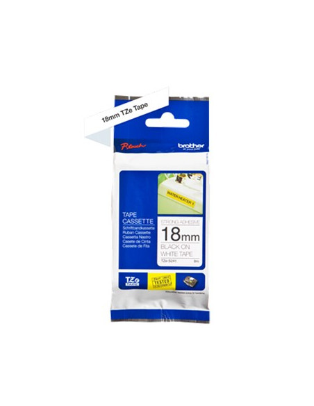 Fita Laminada SuperAdesiva 18mmx8mts Branco/Preto