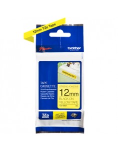 Fita Laminada SuperAdesiva 12mmx8mts Amarelo/Preto