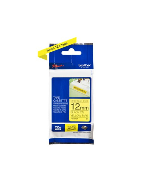 Fita Laminada SuperAdesiva 12mmx8mts Amarelo/Preto