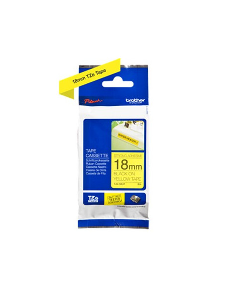 Fita Laminada SuperAdesiva 18mmx8mts Amarelo/Preto
