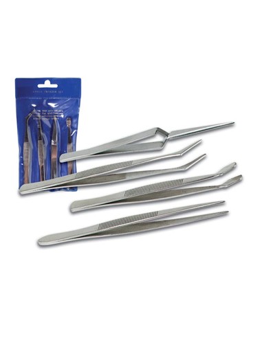 Set de 4 pincas em aco inoxidavel antimagnetico