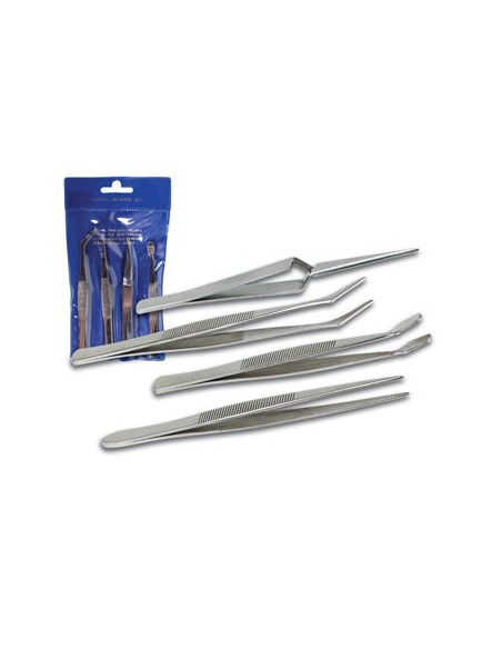 Set de 4 pincas em aco inoxidavel antimagnetico
