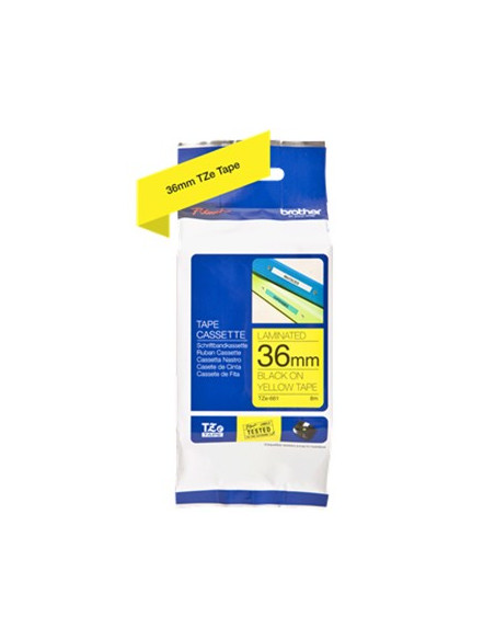 Fita Laminada SuperAdesiva 36mmx8mts Amarelo/Preto