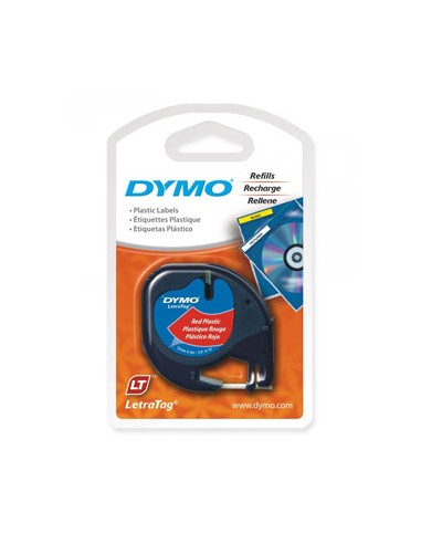 Fita Gravacao Dymo 12mmx4m Preto/Vermelho (91203)