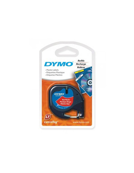 Fita Gravacao Dymo 12mmx4m Preto/Vermelho (91203)