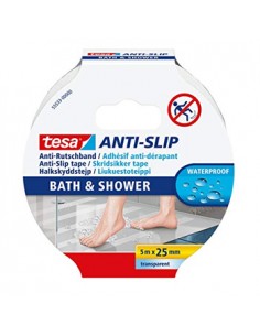 Fita Adesiva Tesa Anti-Derrapante Banho 25mmx5mts Transp