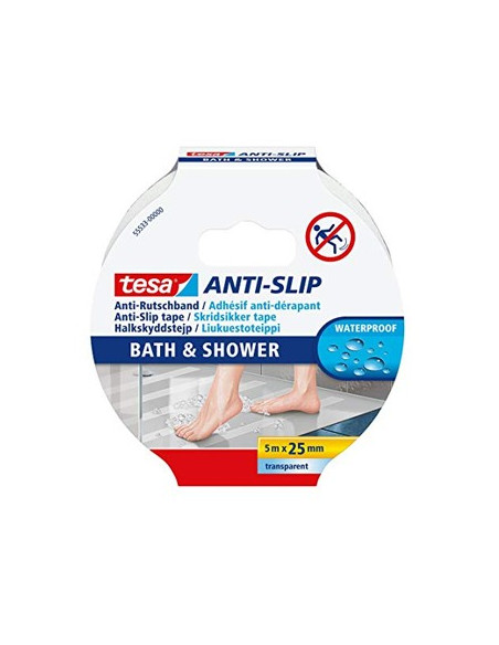 Fita Adesiva Tesa Anti-Derrapante Banho 25mmx5mts Transp
