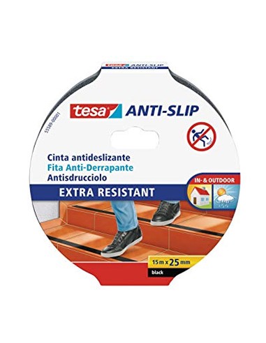 Fita Adesiva Tesa Anti-Derrapante 15mx25mm Preto