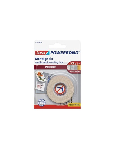 Fita Adesiva Dupla Face Tesa PowerBond Interior 19mmx1,5mts