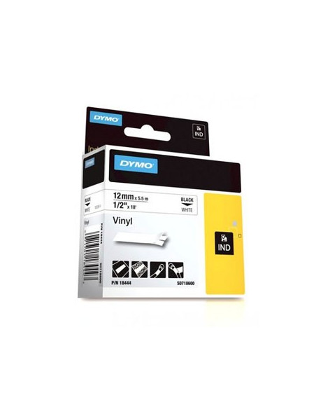 Fita Gravacao Dymo 12mmx5.5m Poliester Preto/Branco