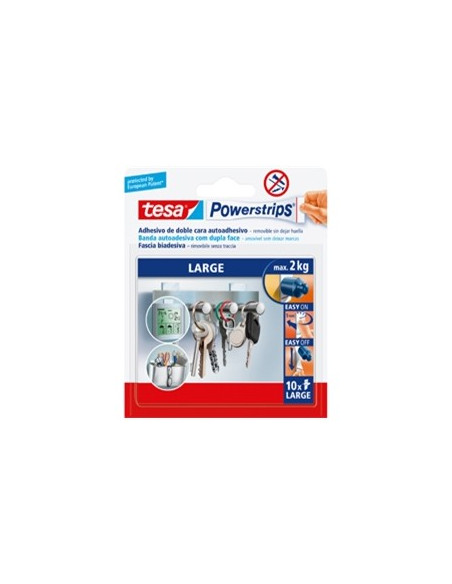 Recarga Tiras Gancho Tesa Powerstrips 50mmx20mm 10un