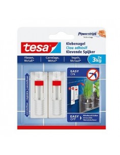 Prego Adesivo Tesa Powerstrips 3Kg Superfícies Lisas 2un