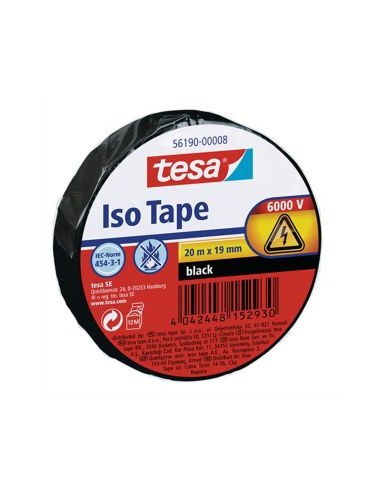 Fita Adesiva Tesa Isolamento Elétrico 19mmx20m Preto