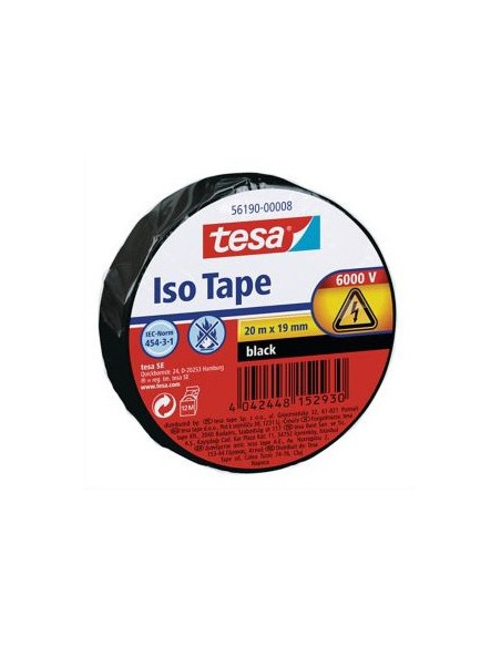 Fita Adesiva Tesa Isolamento Elétrico 19mmx20m Preto