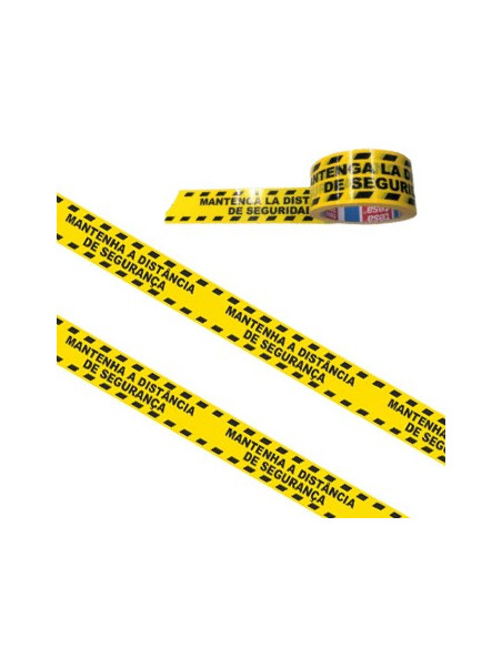 Fita Adesiva PVC Distância Segurança Tesa 50mmx33mts 1un
