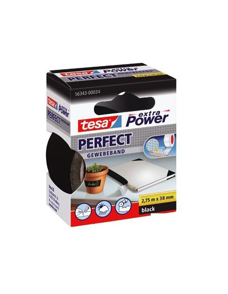 Fita Adesiva Tecido Tesa Extra Power 38mmx2.75m Preto