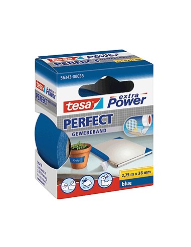 Fita Adesiva Tecido Tesa Extra Power Perfect 38mmx2.75m Azul