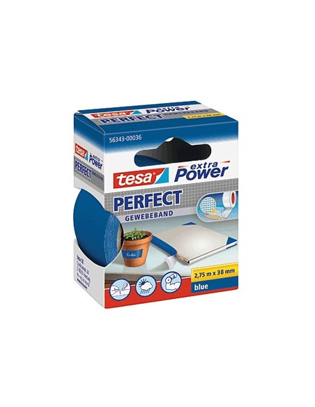 Fita Adesiva Tecido Tesa Extra Power Perfect 38mmx2.75m Azul