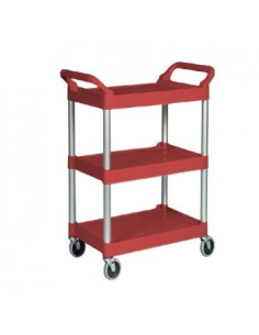 Carro Servico 85x47x93cm 3 Niveis Vermelho