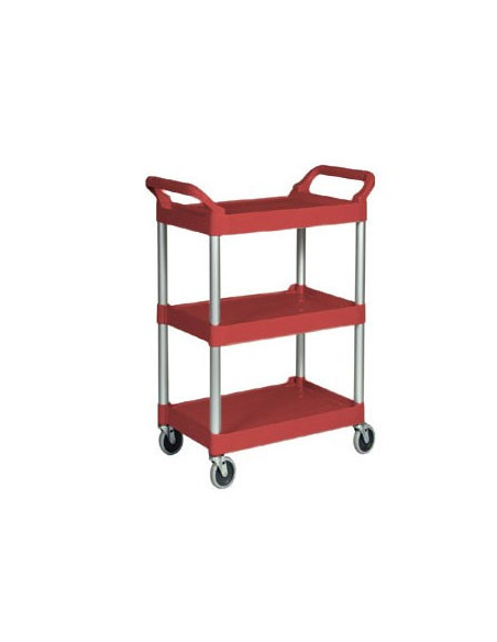 Carro Servico 85x47x93cm 3 Niveis Vermelho