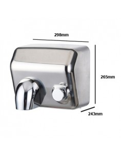 Secador de Maos Electrico com Botao 2300W PW-520A Aco Cromad