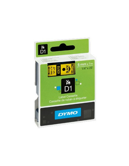 Fita Gravacao Dymo 06mmx7m Preto/Amarelo (43618)