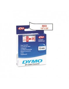 Fita Gravacao Dymo 12mmX7m Branco/Vermelho  (45015)