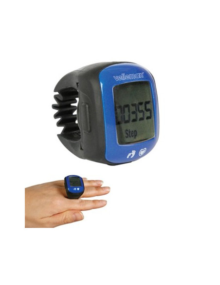 Pedómetro c/indicador de freq cardíaca c/suporte tipo anel