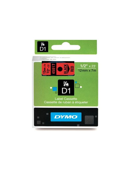 Fita Gravacao Dymo 12mmX7m Vermelho/Preto (45017)